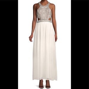 Parker Black Embellished Gown in Ivory